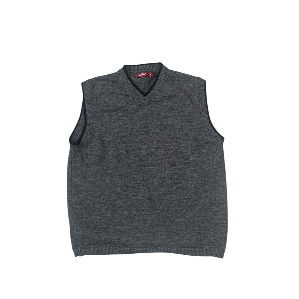 Vintage Celio Woolmark Merino V-
Neck Sweater‎ Vest L Preppy Cozy